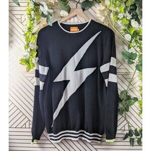 WISPR Men's Sweater Thunder Bolt Black White Pullover Size Medium